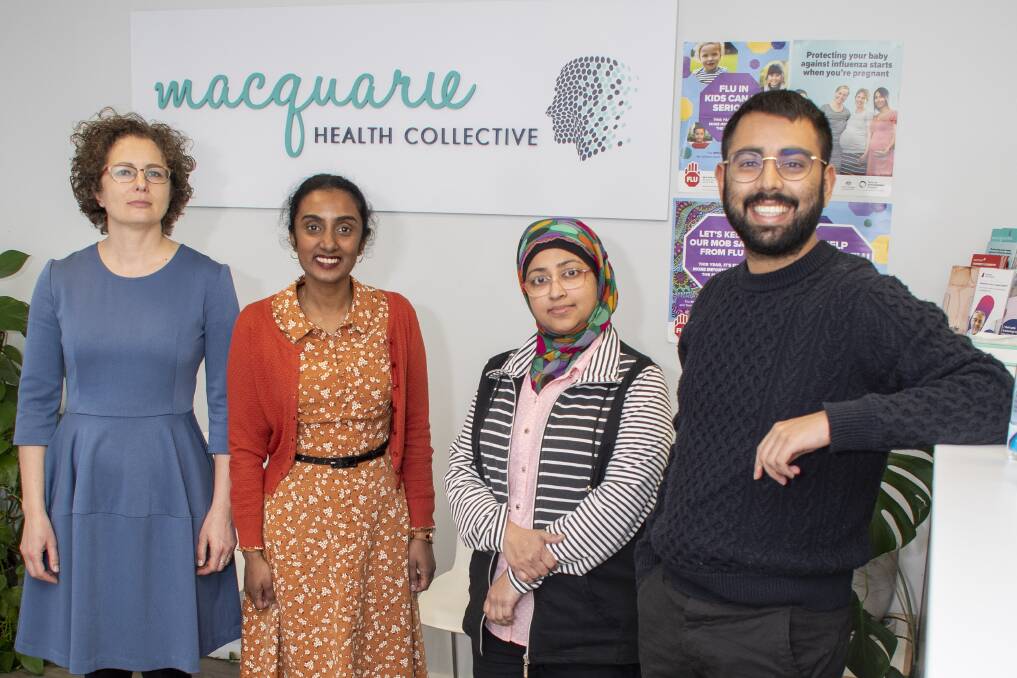 FRIENDLY FACES: Doctors Yulia Bedretdinova, Jessica Arulrajah, Syema Khan and Gut Kanwal Singh have joined the team at the Macquarie Health Collective. Picture: Belinda Soole