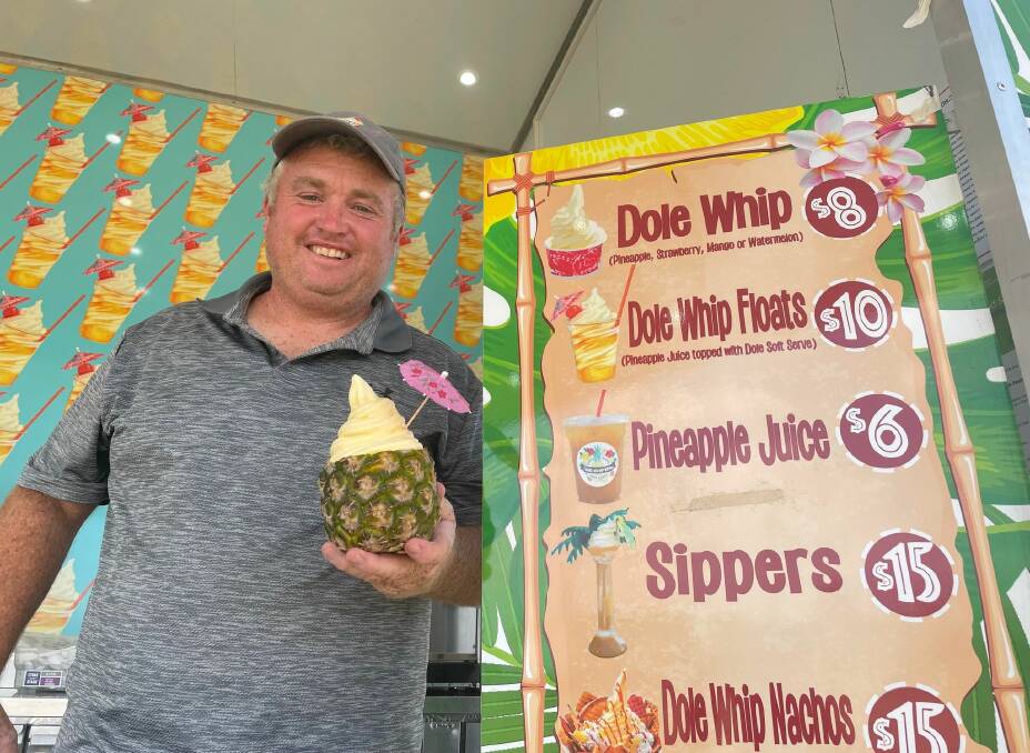 Fun Fair operator Ted Foster shows off a Dole Whip, a classic Disneyland treat. Picture by Ciara Bastow