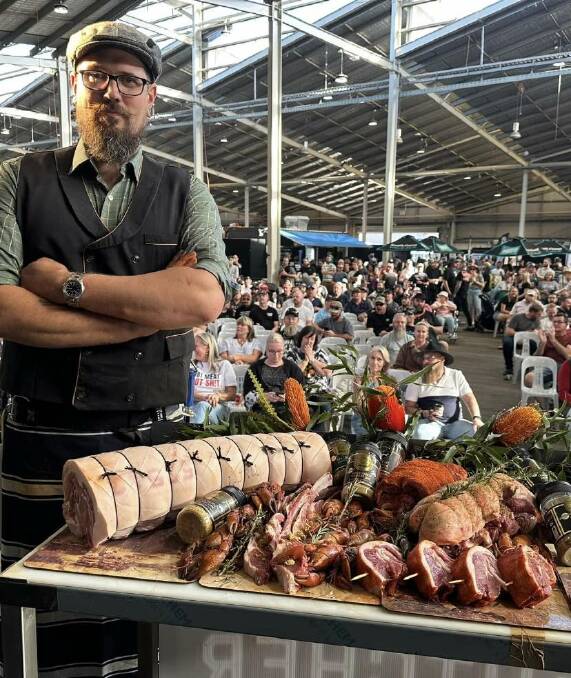 Nathan Gunter at Meatstock, where he competed in a 'butcher wars' competition. Picture supplied