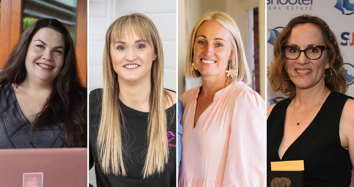 Kellie Jennar from iClick2Learn, Kirtsy McKinnon from Flair Finance, Emily Stanton from the Nyngan Riverside Tourist Park and Central West Leadership academy principal Mandi Randell have all been named finalists. Pictures from file