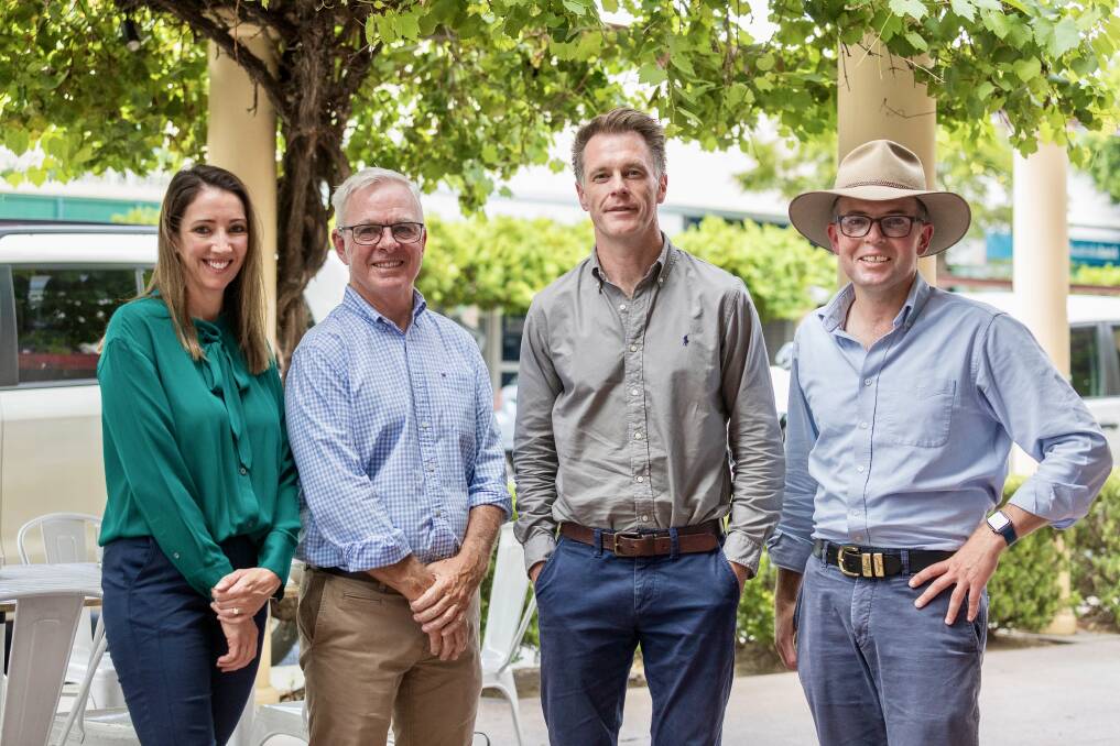 Moree Plains deputy mayor Susannah Pearse, mayor Mark Johnson, Premier Chris Minns and Member for Northern Tablelands Adam Marshall. Picture supplied