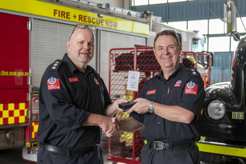 Gary Barber Chief Superintendent - Area Commander Region West FRNSW with Anthony Hojel Superintendent Fire and Rescue. Picture by Belinda Soole