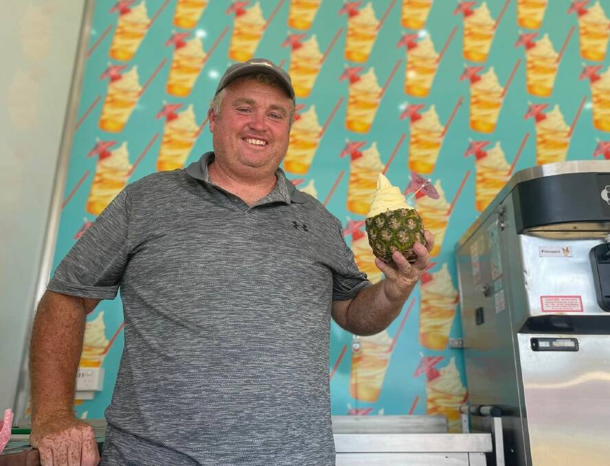 Fun Fair operator Ted Foster shows off a Dole Whip, a classic Disneyland treat. Picture by Ciara Bastow 