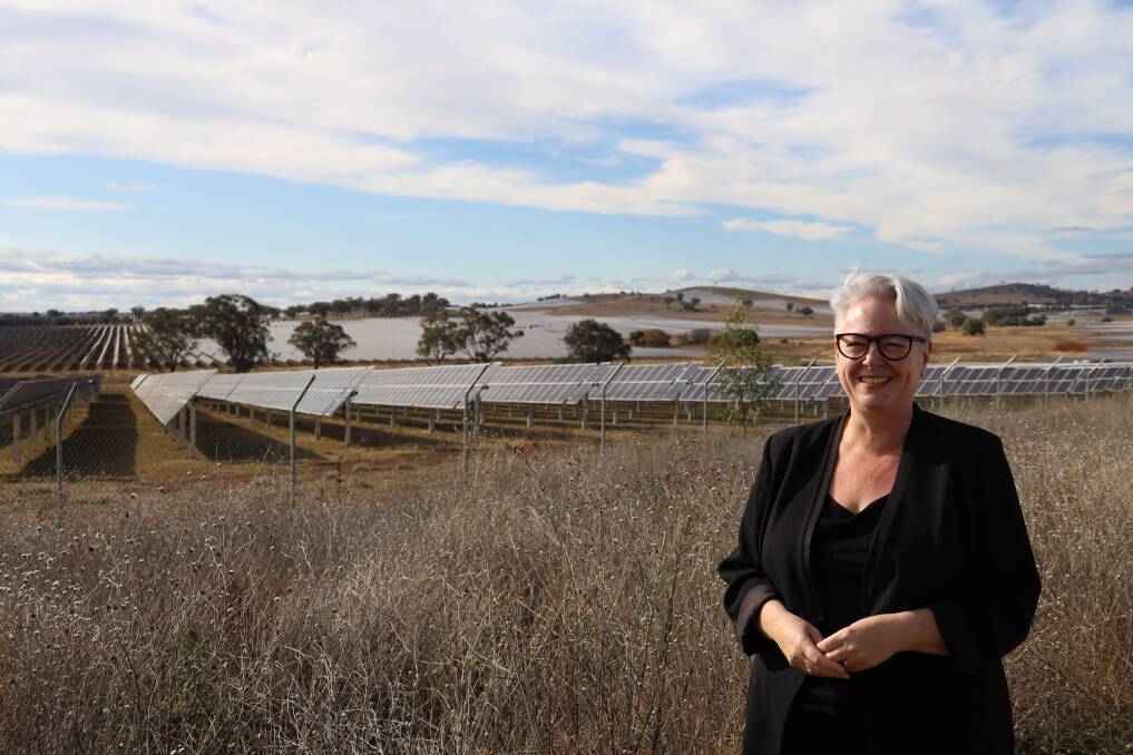 Penny Sharpe visits a solar farm project in the Central West Orana Renewable Energy Zone. Picture supplied