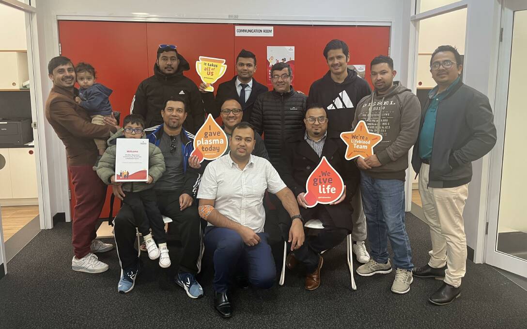 Members of the Dubbo Nepalese Community donate blood. Picture supplied
