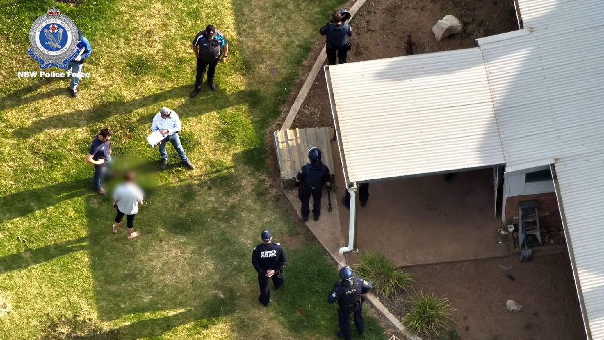 Police search a property in Menah for missing man David Collisson. Picture supplied
