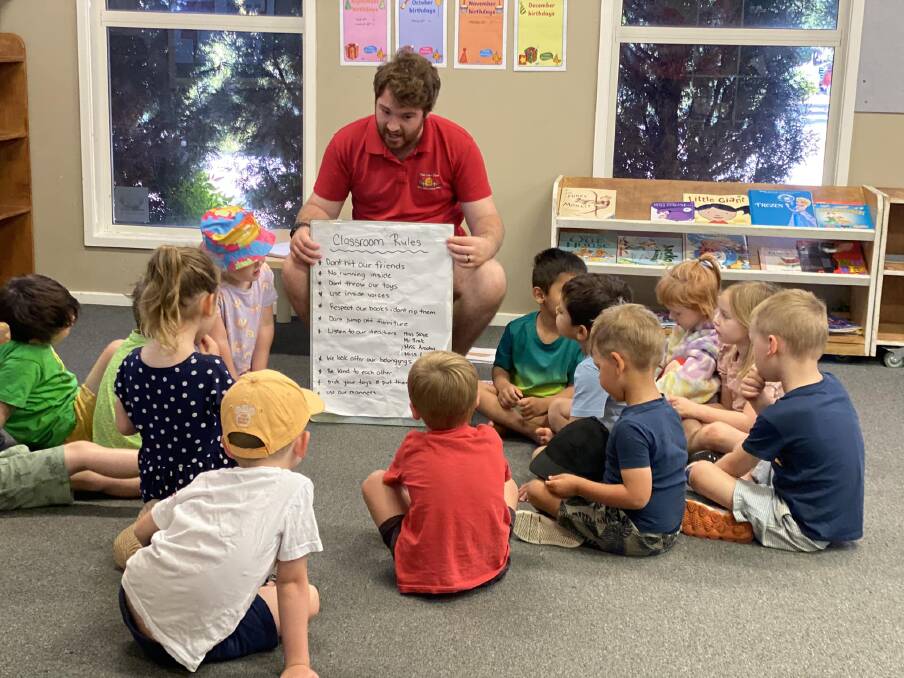 A teacher with a preschool class at the Dubbo Early Learning Centre, which has taken on a fresh approach to hiring. Picture via Facebook/Dubbo Early Learning Centre