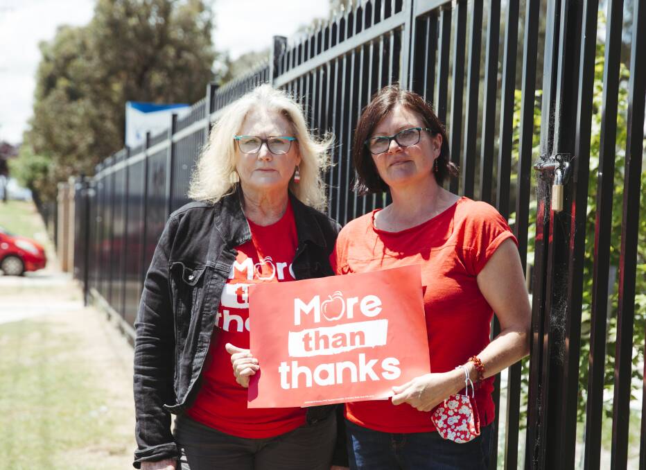NSW Teachers' Federation Representative Kelly Bowman (left) says she's 'not surprised' to hear attendance was so low in Dubbo schools. Picture by Dion Georgopoulos
