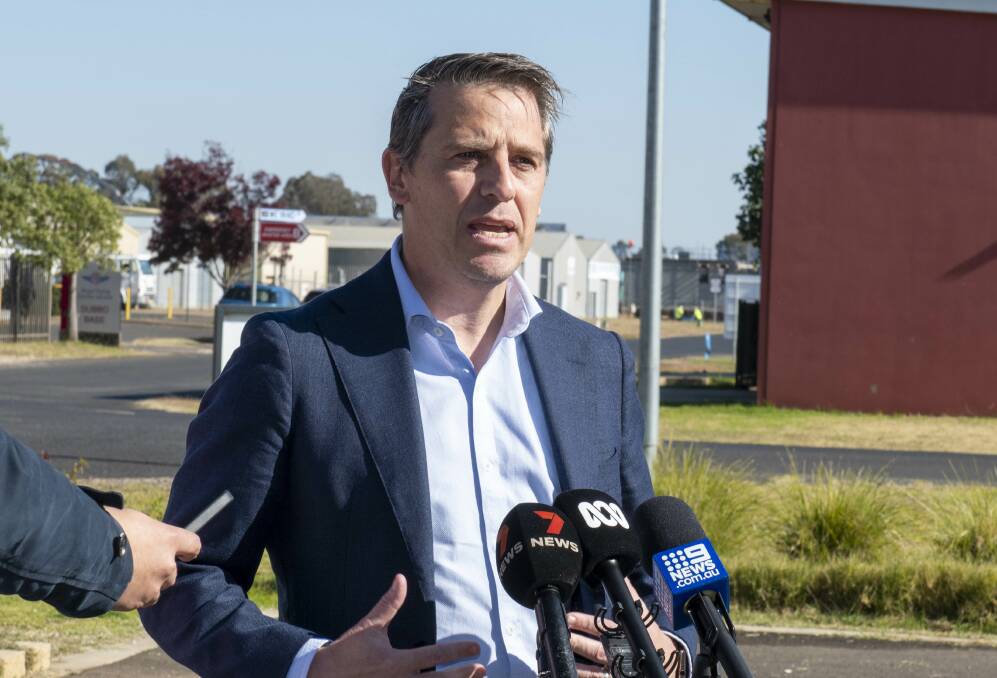 Health minister Ryan Park addresses the media in Dubbo on Wednesday. Picture by Belinda Soole