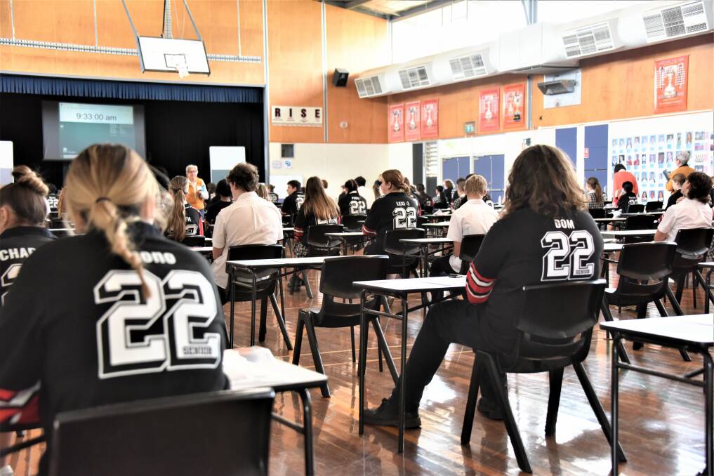 Students at Dubbo College sit for their Paper 1 exam this morning. Picture supplied