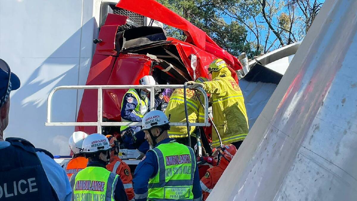 Pictures from the scene of the crash via Fire and Rescue NSW