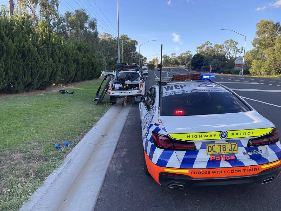 Police stopped the man for obscure plates but he was charged with a slew of other offences. Picture via Facebook/Traffic and Highway Patrol Command - NSW Police Force
