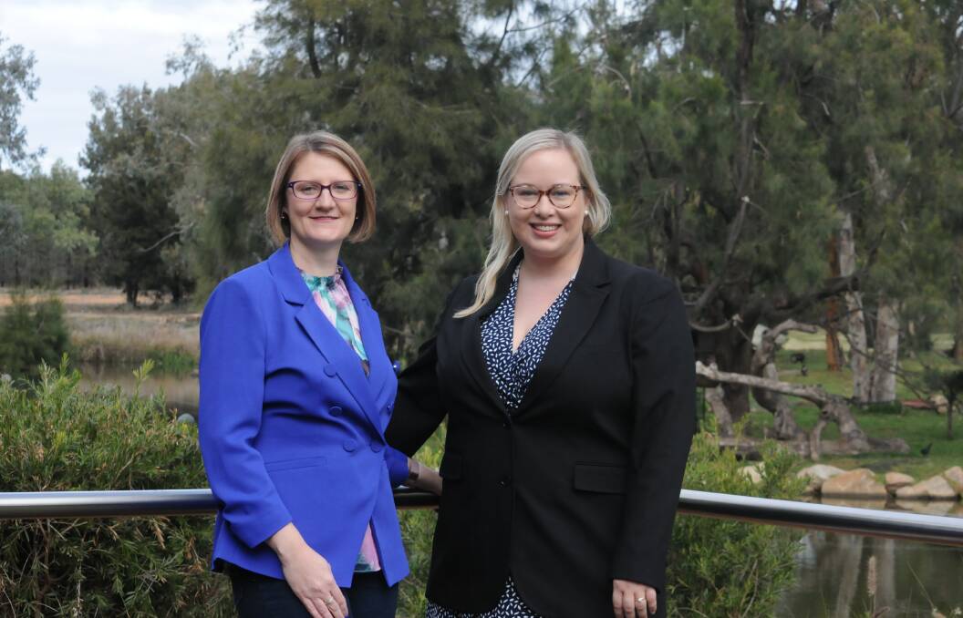 NSW Law Society president Cassandra Banks and Orana Regional Law Society president Jennifer Spear. Picture by Allison Hore