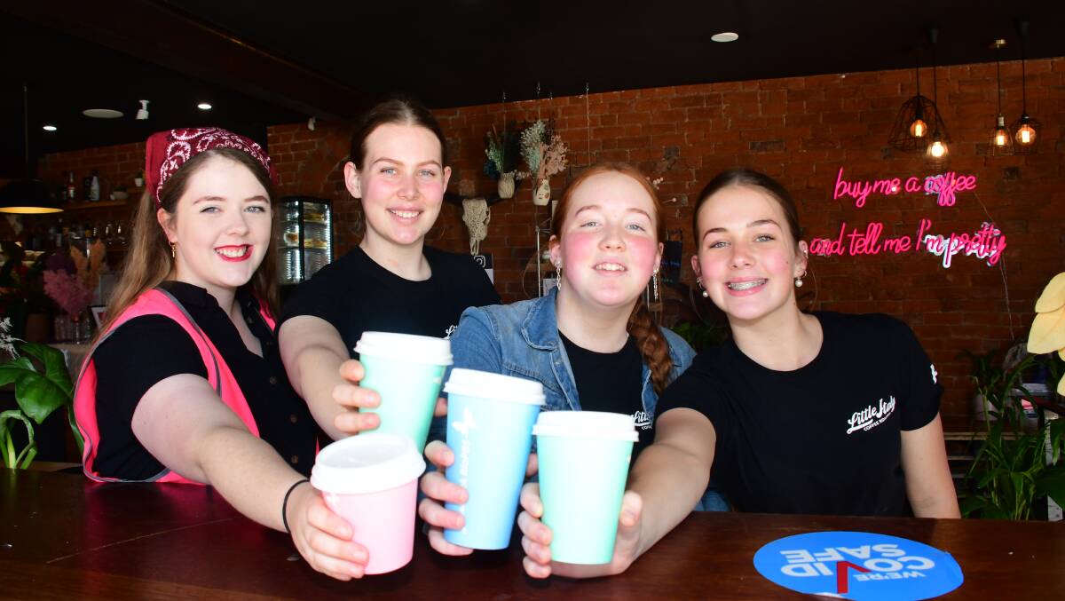 Church Street Cafe staff members Natasha White, Adina Murray, Ruby Purcell and Jade Widdison. Photo: FILE