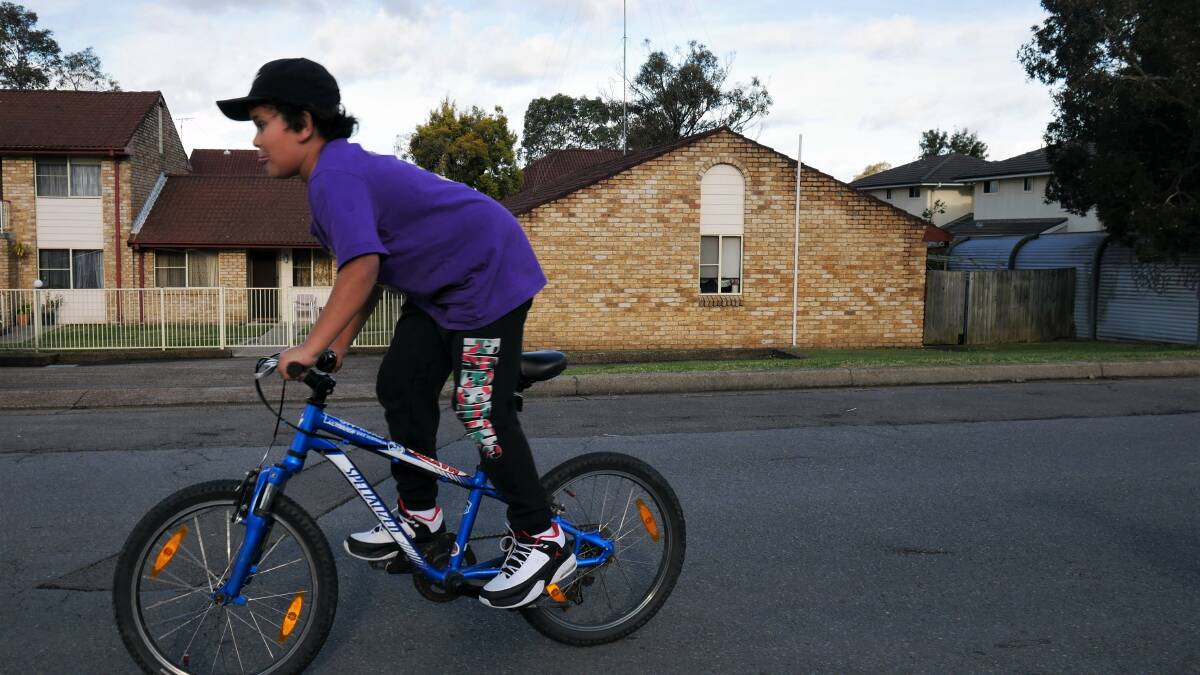 Christy Stewart's son, Kordell, 10, struggles as the homeless family regularly moves between different accommodation in Newcastle, NSW. Picture: Fleur Connick