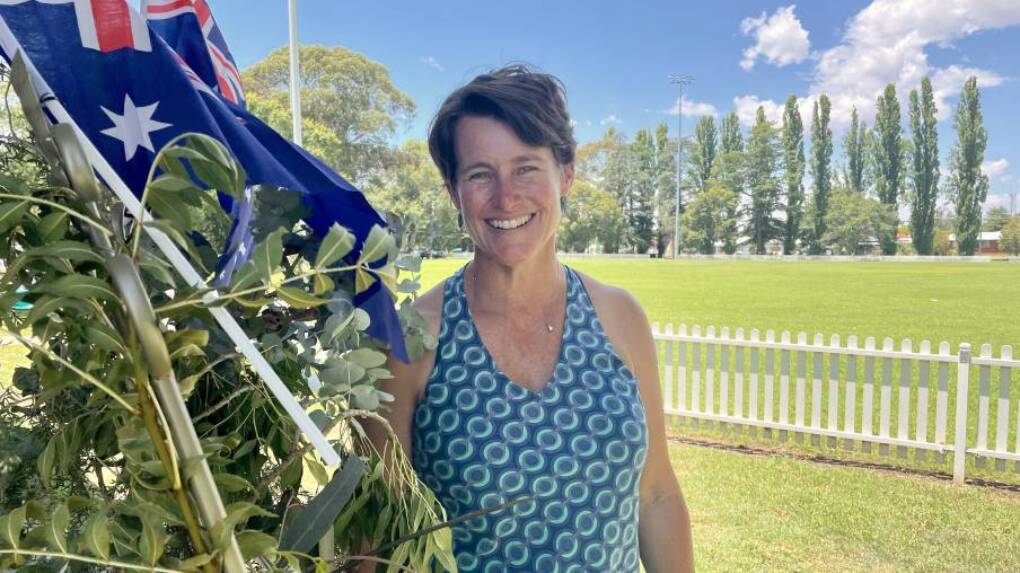 Australia Day guest speaker, Molong's Sally Kirby at the Dr Ross Memorial Recreation grounds, shared her views to a public social media platform on the proposed wind farm at Kerrs Creek. Picture by Emily Gobourg.