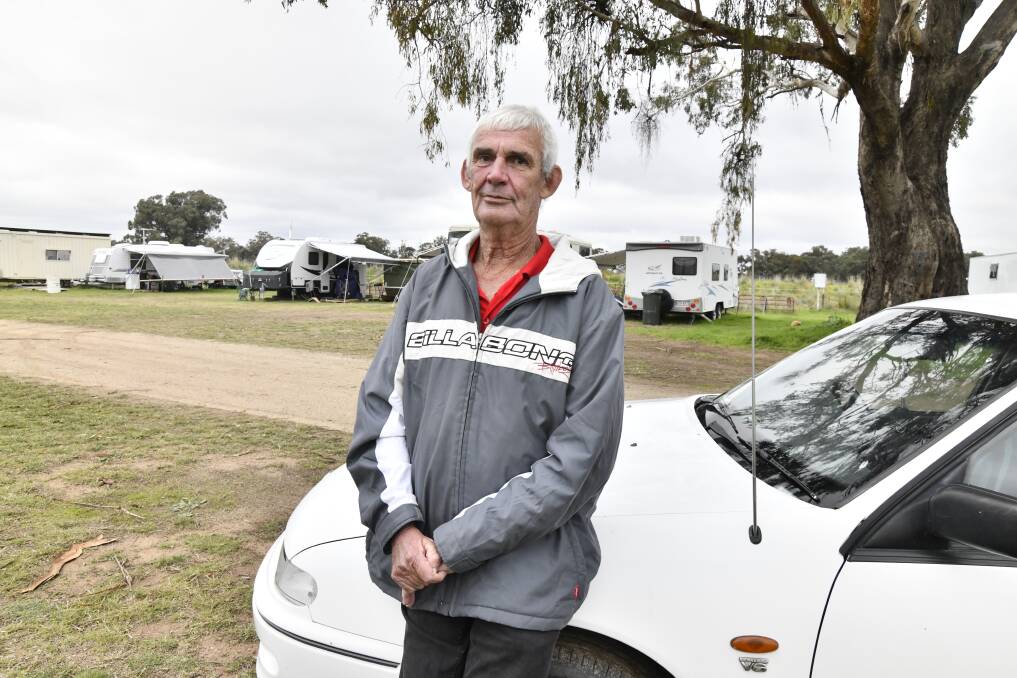 Marking six months down the track on May 14, dosplaced resident Ken Woodford doesn't know what tomorrow will bring for Eugowra. Picture by Jude Keogh.