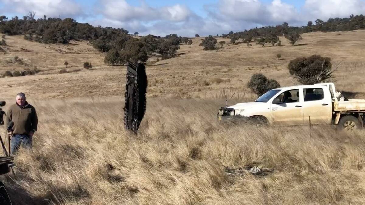 Two Australian farmers discovered debris from a Space X craft on their land in the Snowy Mountains. Picture: Brad Tucker