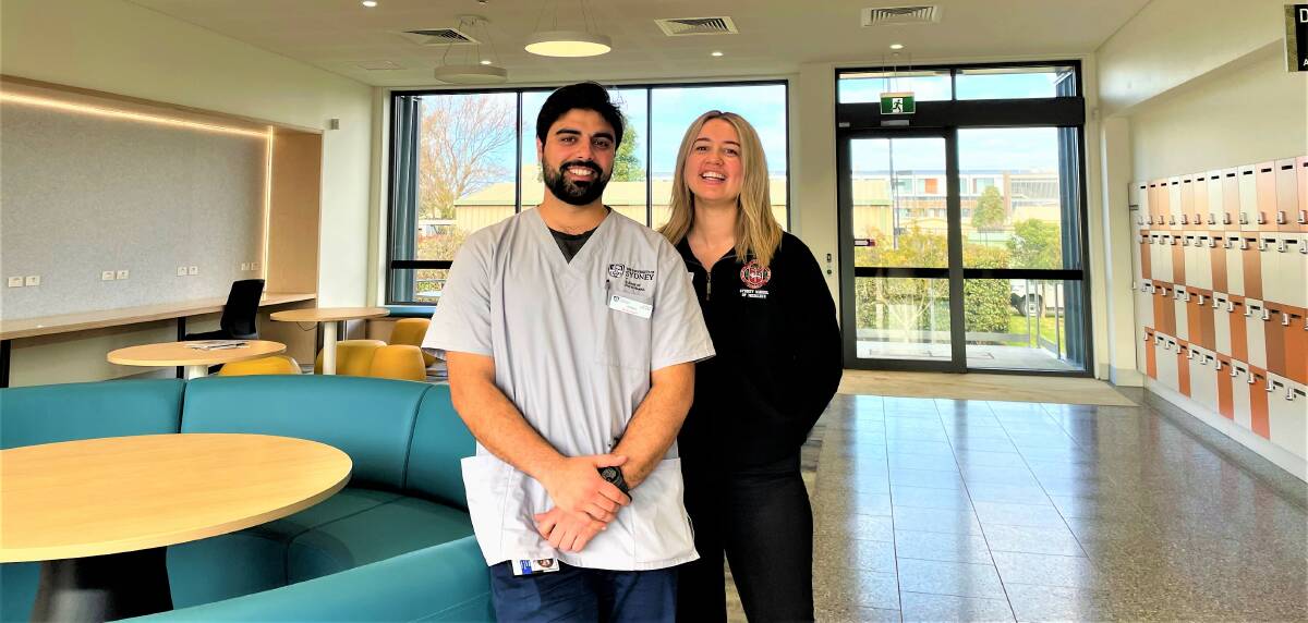 Upcoming full-pledged doctors at Dubbo's School of Rural Health, Maiysha Craig and Anthony Saltis. Picture: Elizabeth Frias