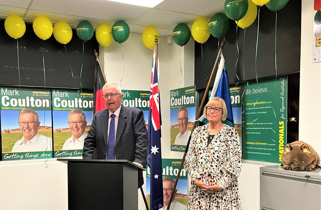 Mark Coulton announced the win late Saturday night on May 21 after six weeks of an intense campaign across Parkes. PICTURE: ELIZABETH FRIAS