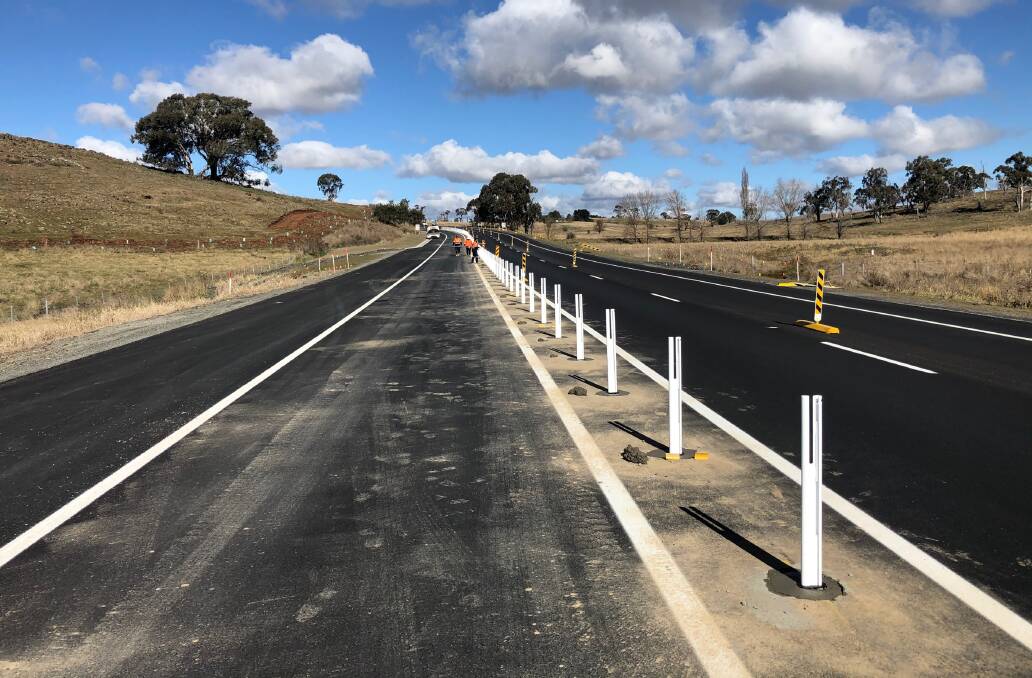 A safety barrier installation on the Mitchell Highway at Guyong. Picture supplied