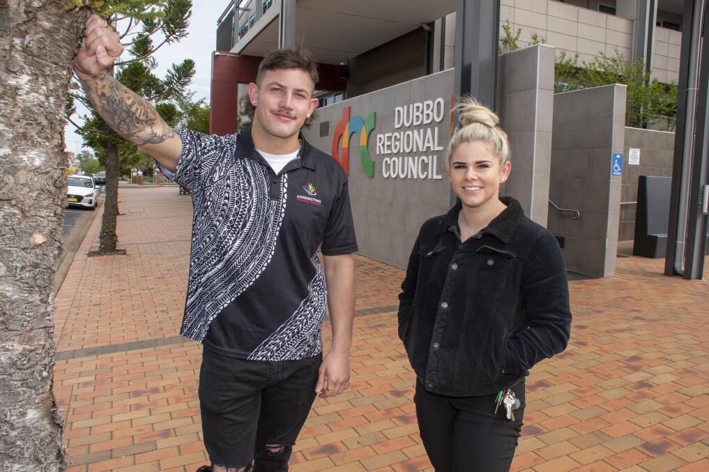 Two of the seven-member of the Dubbo Regional Council Youth Council 2022 are Jackson Bayliss and Brooke Williams. Picture by Belinda Soole