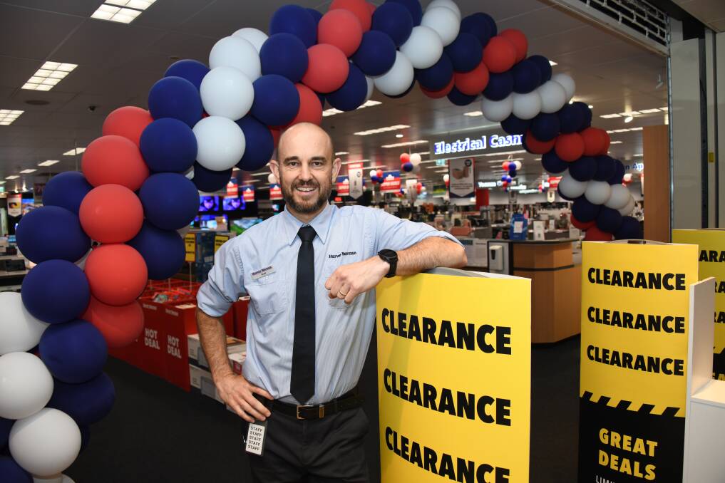 One of Australia's leading retailers, Harvey Norman with its Dubbo store manager Brad Stewart, is upbeat about solid sales even with interest rate hikes as customers don't hold back spending. Picture by Amy McIntyre