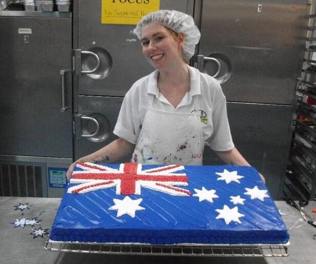 Pastry and cake chef Rowan Barnes as an 18-year-old apprentice at Earlyrise Baking Company and Village Bakehouse in Dubbo. Picture: Supplied