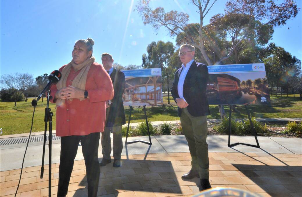 Dubbo Regional Council's first Indigenous councilor and Wiradjuri elder, Pam Wells speaks on behalf of the Wiradjuri community at Dubbo Botanic Gardens on Tuesday, 02 August 2022. Picture: Elizabeth Frias