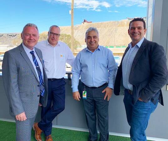  (From left) Andrew Coe, Western NSW Primary Health Network CEO Andrew Coe,
Western NSW Local Health District C EO Mark Spittal, Far West Local Health District CEO Umit Agis and NSW Rural Doctors Network CEO Richard Colbran. Picture: Supplied