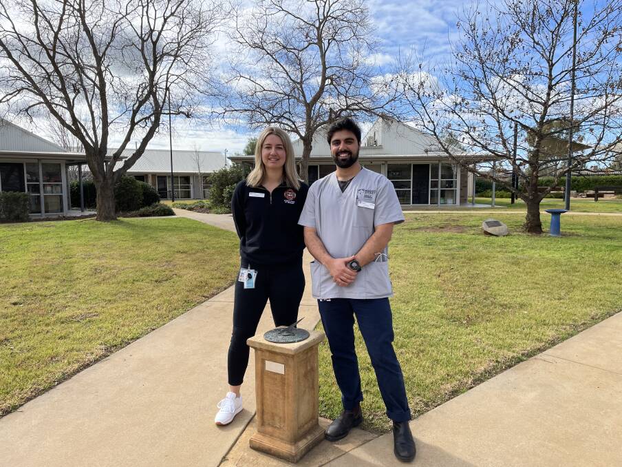 Student doctors Maiysha Craig and Anthony Saltis at the neat and well-equipped accommodation wing for students at Dubbo's School of Rural Health. Picture: Elizabeth Frias