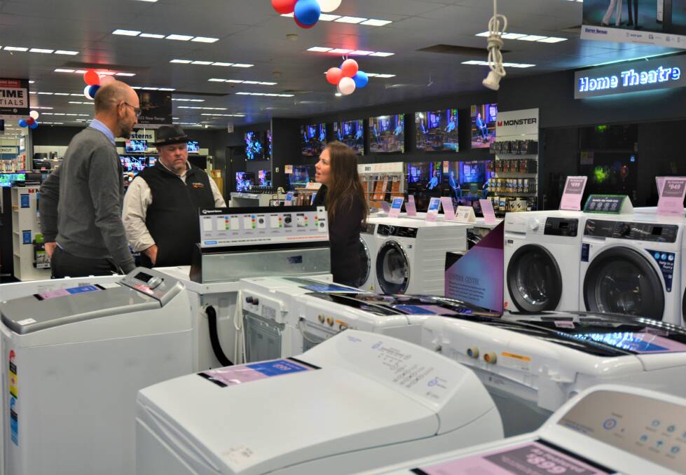 A couple shopping for a washing machine at Harvey Norman in Dubbo. Picture: Elizabeth Frias