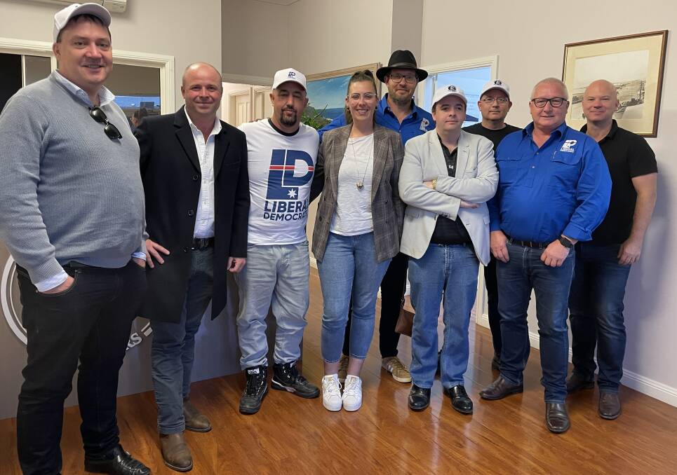 CAMPAIGN TEAM ON WOMBAT TRAIL. John Ruddick and Peter Rothwell with their team blitzing Parkes for votes. PICTURE: ELIZABETH FRIAS