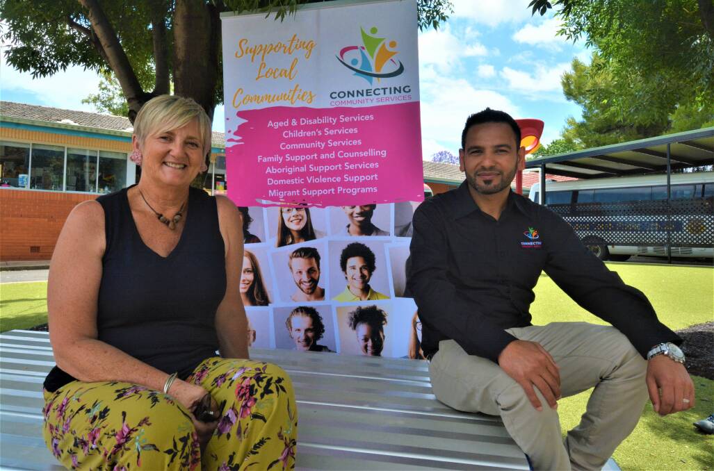 Department of Education Schools as Community Centre coordinator for Dubbo, Lorna Brennan and Connecting Communities Centre migrant support worker Khaled Taleb at Dubbo South Public School's playgroup for migrants on Wednesdays. Picture by Elizabeth Frias 