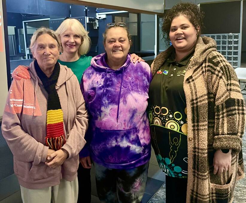 National Mental Health Commission chief executive officer Christine Morgan (back) met with Dubbo locals Andy Marg, Leanne Anning and Jennayah Knight. Picture: Supplied