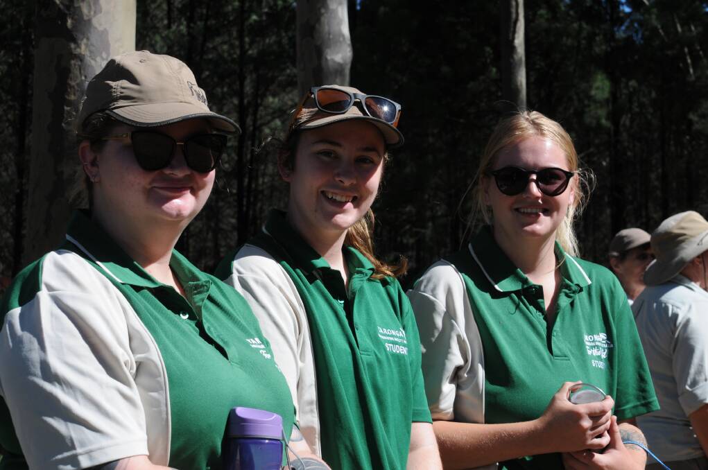 CELEBRATION: Leah Hochhuli, Madison Hellwege and Brooke Caines are student volunteers at the zoo. Picture: ELIZABETH FRIAS