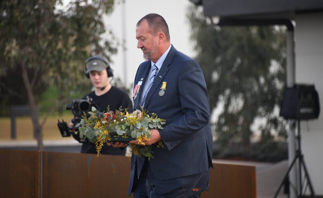 Scenes at the commemoration ceremony for the unveiling of the RFS Memorial Garden to honour the 95 RFS firefighters killed in the line of duty during bushfires and emergencies in NSW. Picture: Amy McIntyre