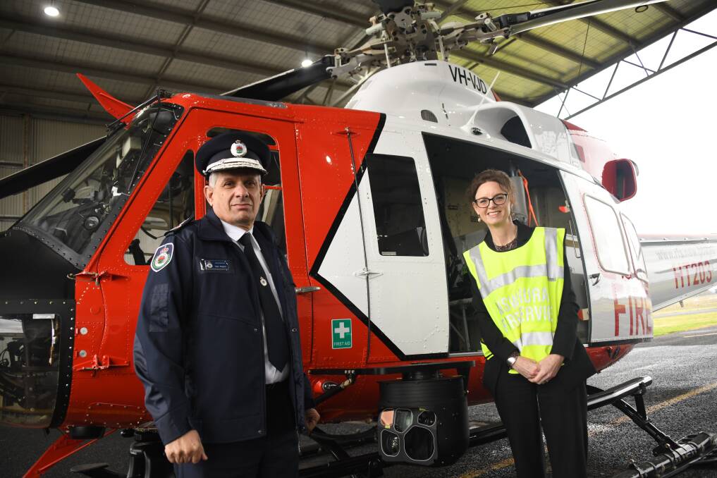 Emergency and Resilience minister Steph Cooke with Rural Fire Service commissioner Rob Rogers. Picture: Amy McIntyre