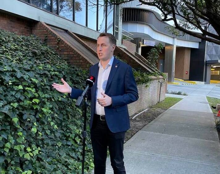 NSW Australian Medical Association president Dr Michael Bonning talks to the media last week about the strain on the public hospital system heightened by severe staff shortage. Picture: NSW AMA Facebook