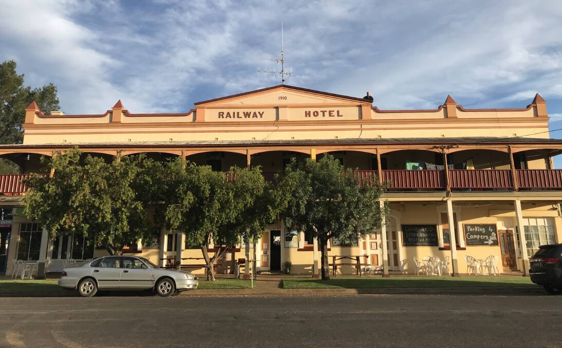 The circa 1910 Railway Hotel is among the three pubs in Gilgandra town, near Dubbo. Picture supplied