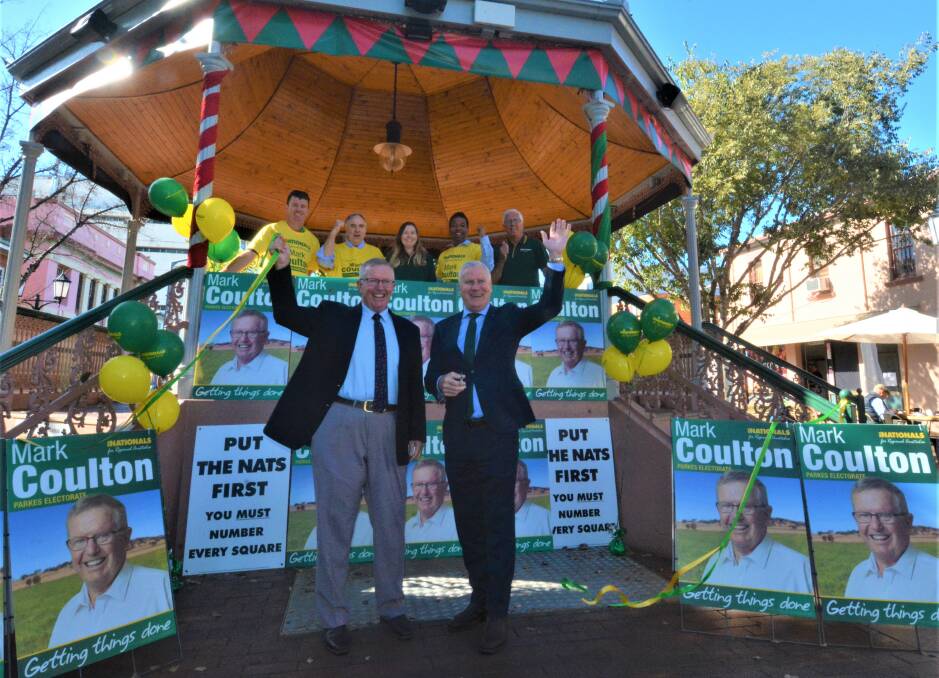 Mark Coulton and former deputy prime minister and Riverina MP Michael Mccormack launching the Nationals' campaign in Dubbo. PICTURE: ELIZABETH FRIAS