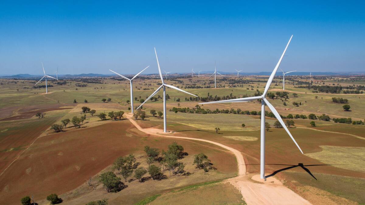 Bodangora Wind Turbine Farm near Wellington is part of the Renewable Energy Zone hub. Picture: Supplied