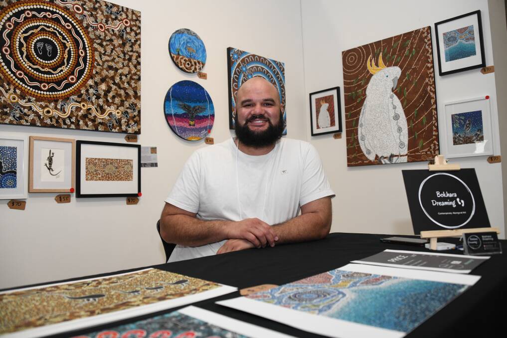 Gamilaraay artist Hayden Wood sold over 35 paintings and prints. Picture by Amy McIntyre