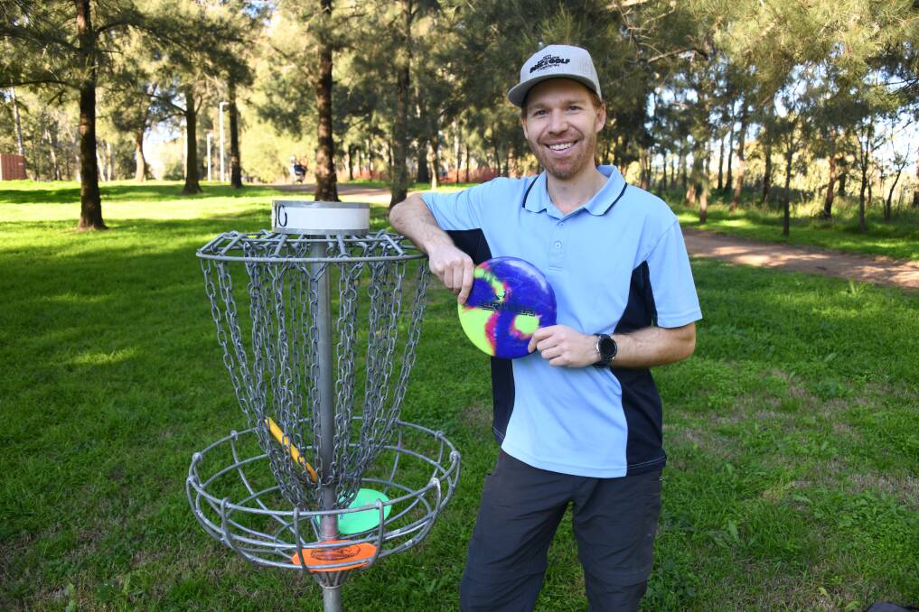 President of Dubbo Disc Golf Club Brett Chambers at the Sandy Beach Course est. 2016. Picture: Amy McIntyre