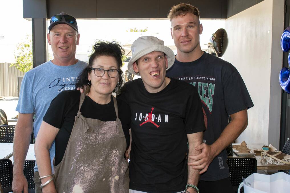 Bryan Primmer, Denise Dent with Jordan and Josh Primmer. Picture by Belinda Soole