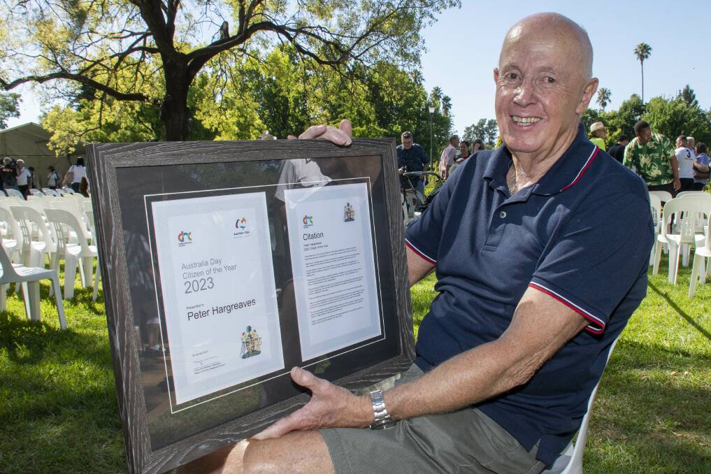 Peter Hargreaves awraded 'Citizen of the Year 2023' for his dedication to volunteering and sport in Dubbo. Picture by Belinda Soole 