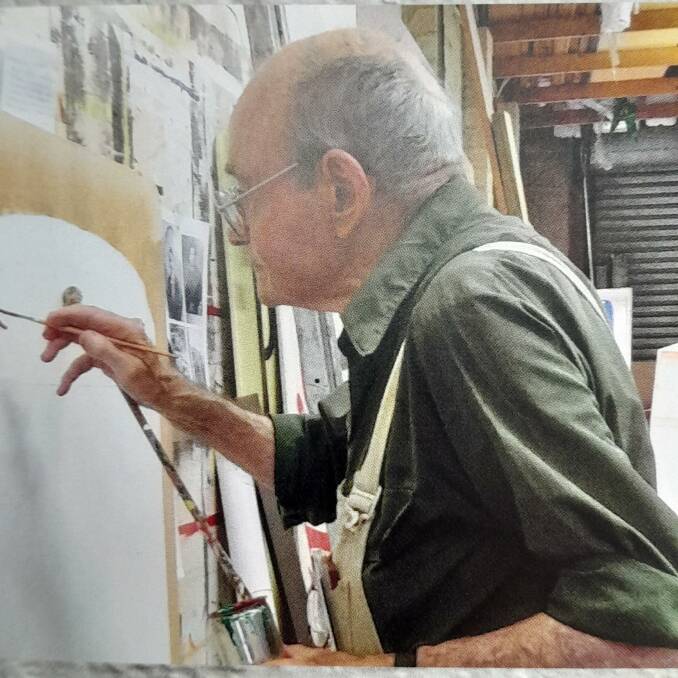 The late Ron Bidwell OAM working on a commission. Picture supplied. 