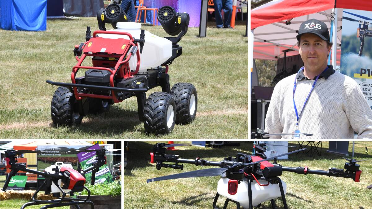 Rodney Dunlop of XAG with AI drones at 2023 Australian National Field Days near Orange. Pictures by Carla Freedman 