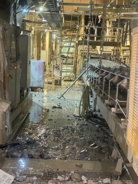 Aftermath of the "dangerous incident" at NorthParkes Mine, near Parkes NSW. PHOTO: NSW Resource Regulator. 