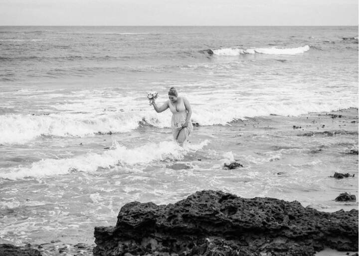 Me frolicking in the ocean during bridesmaid duties at a recent wedding. Picture supplied